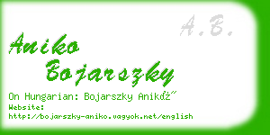 aniko bojarszky business card